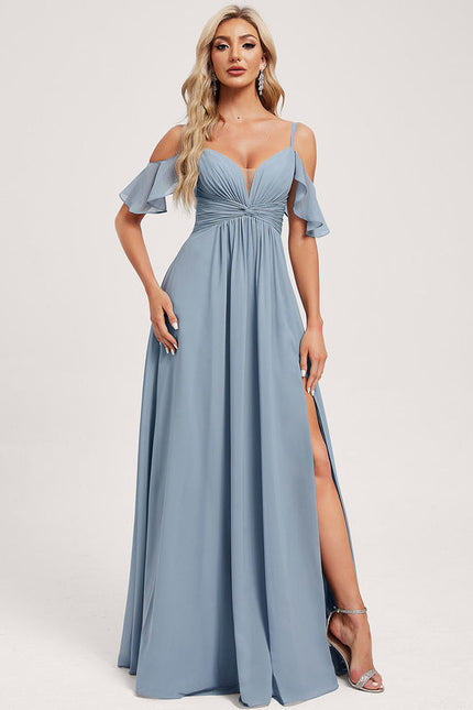 Robe Demoiselle D'Honneur Fluide Ciel - gallery 2