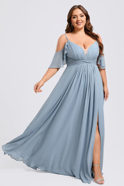 Robe Demoiselle D'Honneur Fluide Ciel - gallery 5