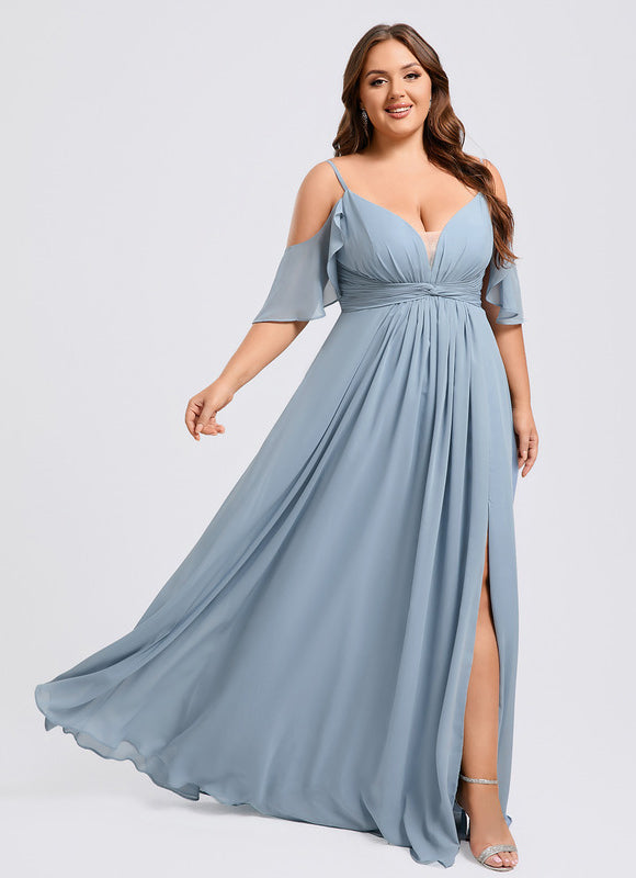 Robe Demoiselle D'Honneur Fluide Ciel - gallery 5