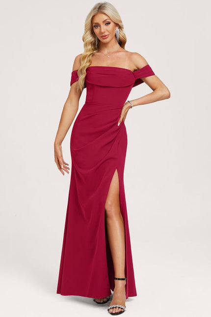 Robe Demoiselle D'Honneur Bordeaux Élégante