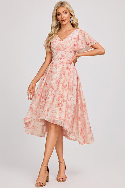 Robe Demoiselle D'Honneur Asymétrique Fluide