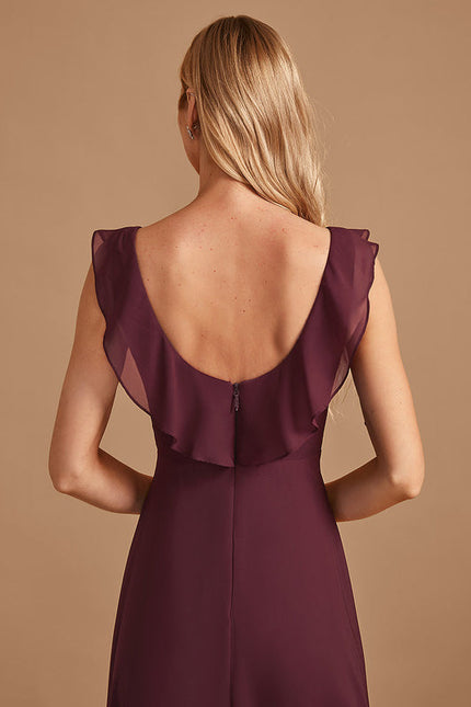 Robe Demoiselle D'Honneur Asymétrique Fluide - gallery 6