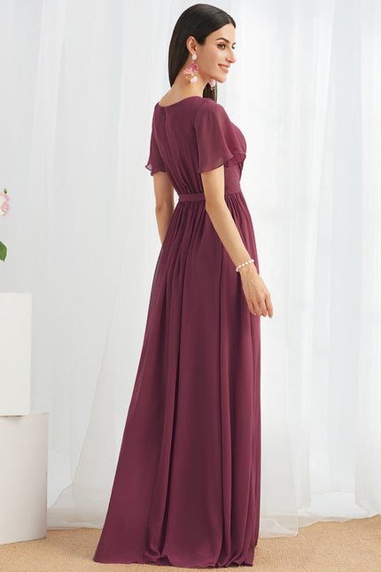 Robe Demoiselle D'Honneur Mousseline Beige - gallery 1