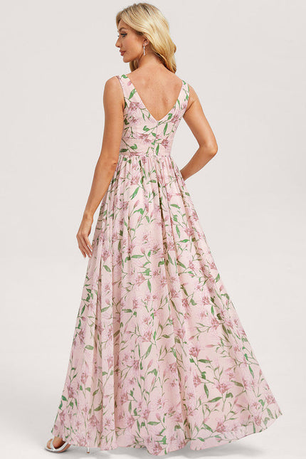 Robe Demoiselle D'Honneur Mousseline Beige - gallery 4