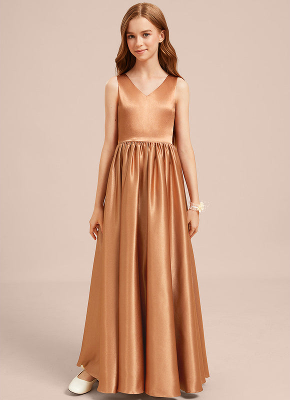 Robe Demoiselle D'Honneur Satin Caramel - gallery 3