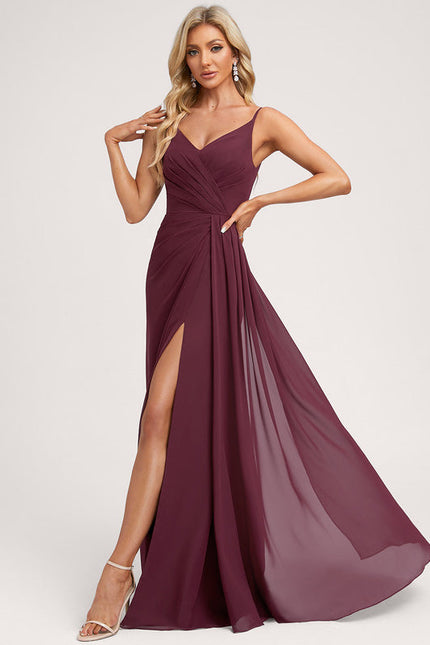 Robe Demoiselle D'Honneur À Volants Rose Pâle - gallery 4