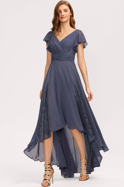 Robe Demoiselle D'Honneur Dentelle Marine - gallery 3