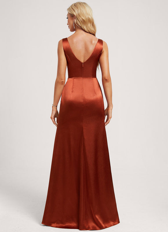 Robe Demoiselle D'Honneur Satin Vert Émeraude - gallery 4