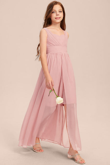 Robe Demoiselle D'Honneur Rose Poudré Élégant - gallery 1