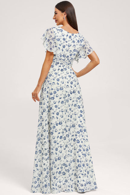 Robe Demoiselle D'Honneur À Volants Rose Pâle - gallery 4