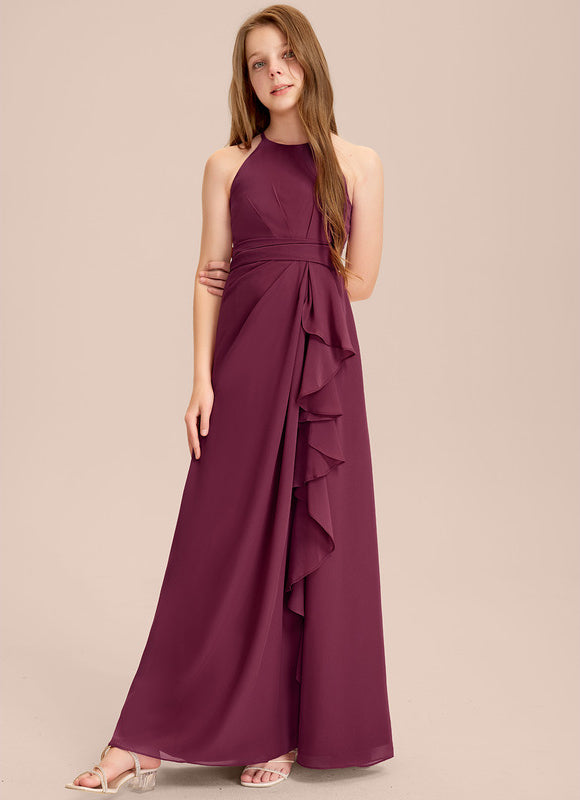 Robe Demoiselle D'Honneur Flottante Prune - gallery 4