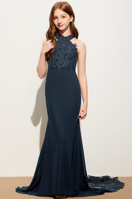 Robe Demoiselle D'Honneur Nuit Marine Élégante - gallery 2