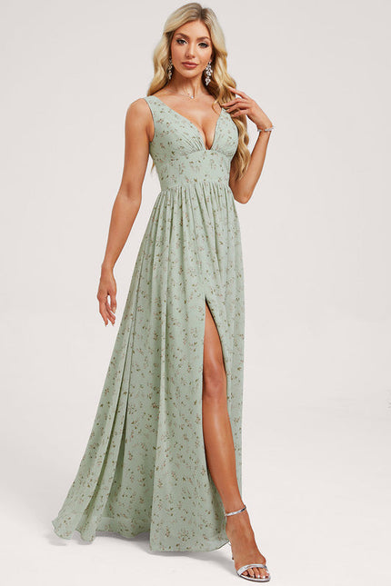 Robe Demoiselle D'Honneur Mousseline Beige - gallery 1