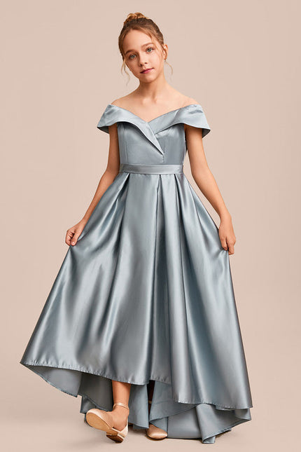 Robe Demoiselle D'Honneur Satinée Céleste - gallery 1