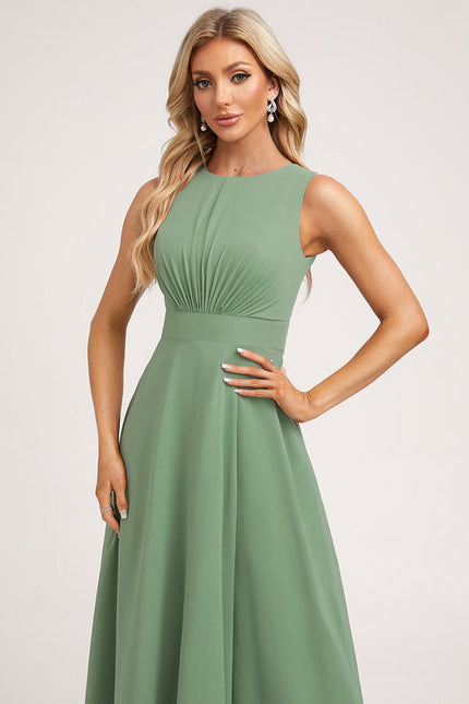 Robe Demoiselle D'Honneur Mousseline Verte - gallery 4