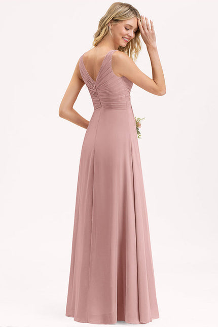 Robe Demoiselle D'Honneur Élégante Bordeaux - gallery 5