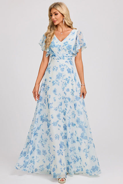 Robe Demoiselle D'Honneur À Volants Rose Pâle - gallery 3