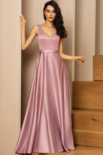 Robe Demoiselle D'Honneur Rose Satin - gallery 1
