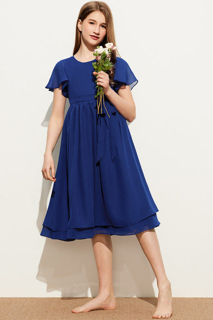 Robe Demoiselle D'Honneur Bleu Flottant - gallery 1