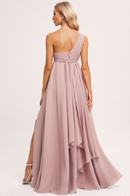 Robe Demoiselle D'Honneur Asymétrique Sable - gallery 2