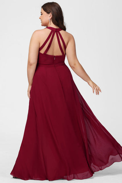 Robe Demoiselle D'Honneur Mousseline Beige - gallery 7