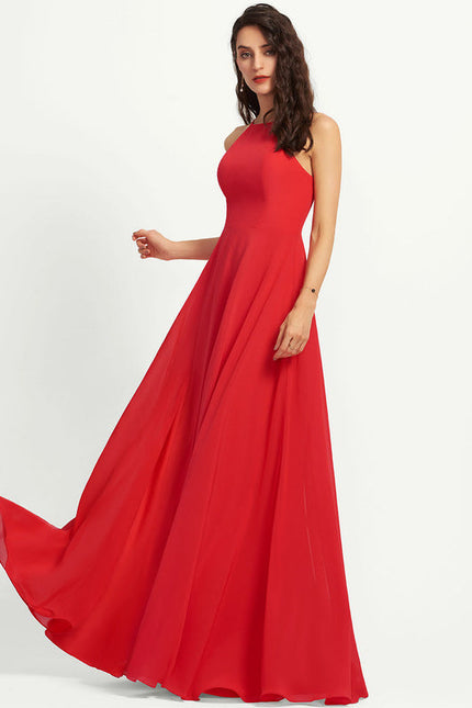 Robe Demoiselle D'Honneur Longue Beige Élégante - gallery 2