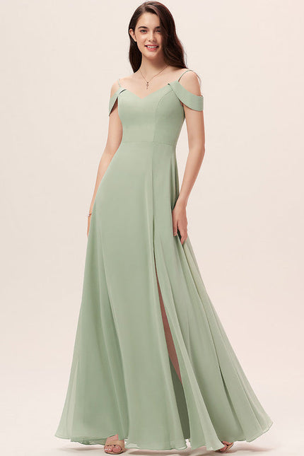 Robe Demoiselle D'Honneur Mousseline Beige - gallery 4