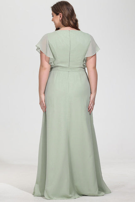 Robe Demoiselle D'Honneur À Volants Rose Pâle - gallery 8