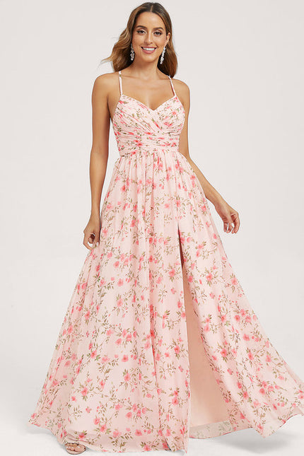 Robe Demoiselle D'Honneur Mousseline Beige - gallery 2