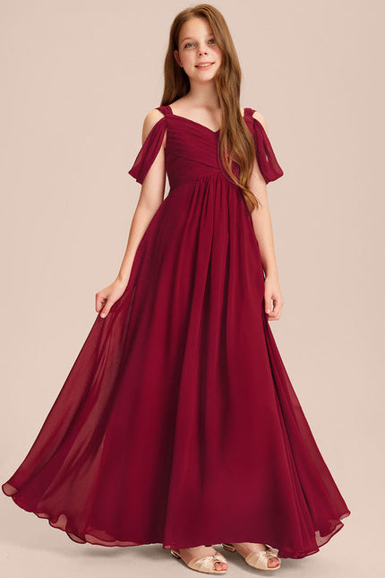 Robe Demoiselle D'Honneur Flottante Cerise