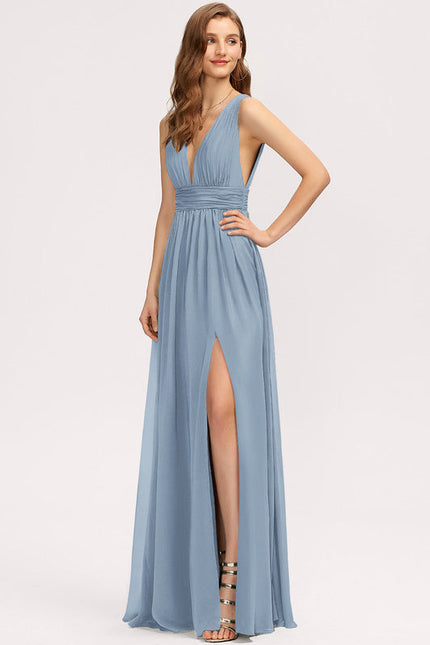 Robe Demoiselle D'Honneur Élégante Bordeaux - gallery 3