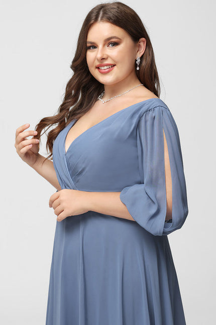 Robe Demoiselle D'Honneur À Volants Rose Pâle - gallery 7