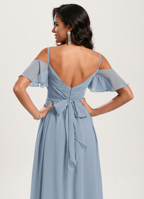 Robe Demoiselle D'Honneur Fluide Ciel - gallery 3