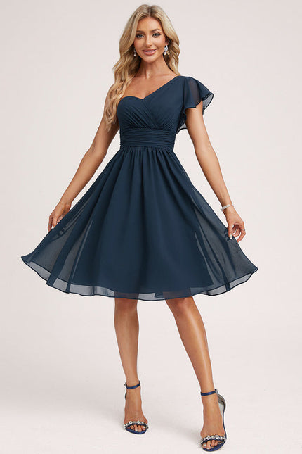 Robe Demoiselle D'Honneur Évasée Marine - gallery 2