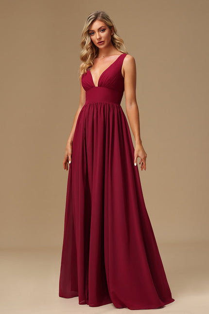 Robe Demoiselle D'Honneur Mousseline Beige - gallery 2