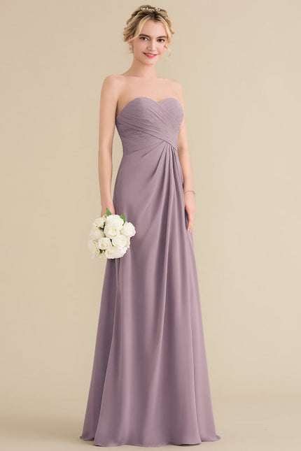 Robe Demoiselle D'Honneur Drapée Bordeaux - gallery 4