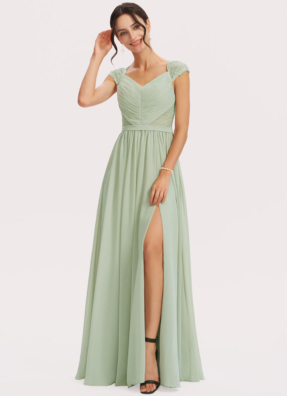 Robe Demoiselle D'Honneur Fluide Rose Pâle - gallery 1