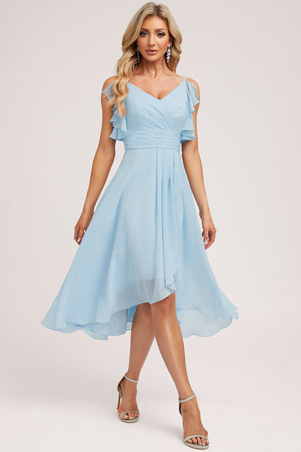 Robe Demoiselle D'Honneur Asymétrique Fluide - gallery 3