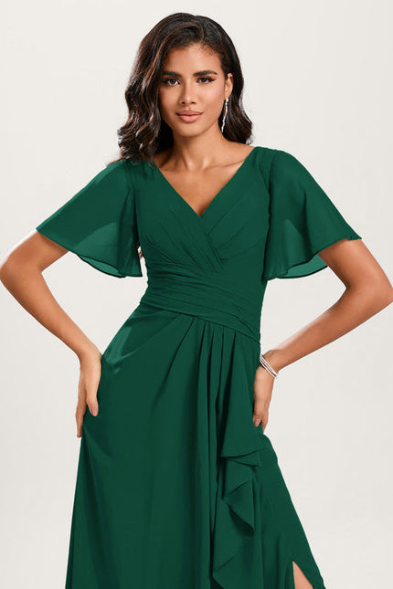 Robe Demoiselle D'Honneur À Volants Rose Pâle - gallery 5