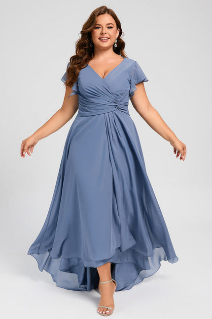 Robe Demoiselle D'Honneur Asymétrique Fluide - gallery 9