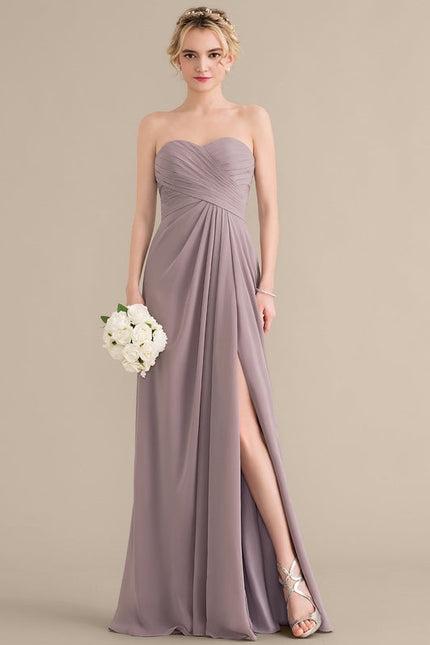 Robe Demoiselle D'Honneur Drapée Bordeaux