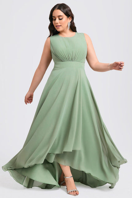 Robe Demoiselle D'Honneur Mousseline Verte - gallery 7