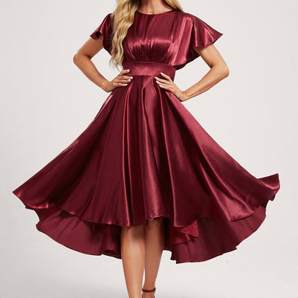 Robe Demoiselle D'Honneur Satinée Flamboyante