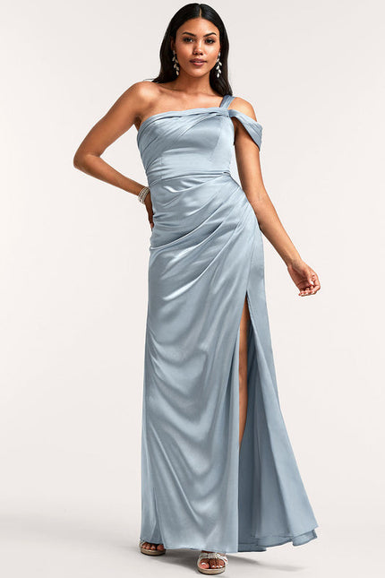 Robe Demoiselle D'Honneur Fluide Argentée - gallery 2