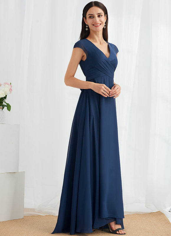 Robe Demoiselle D'Honneur Asymétrique Fluide - gallery 3