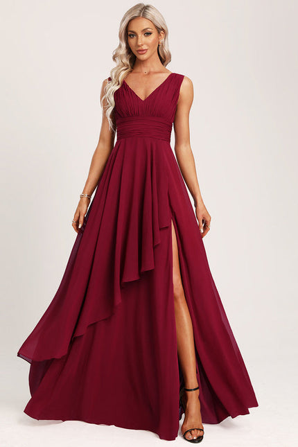 Robe Demoiselle D'Honneur À Volants Rose Pâle