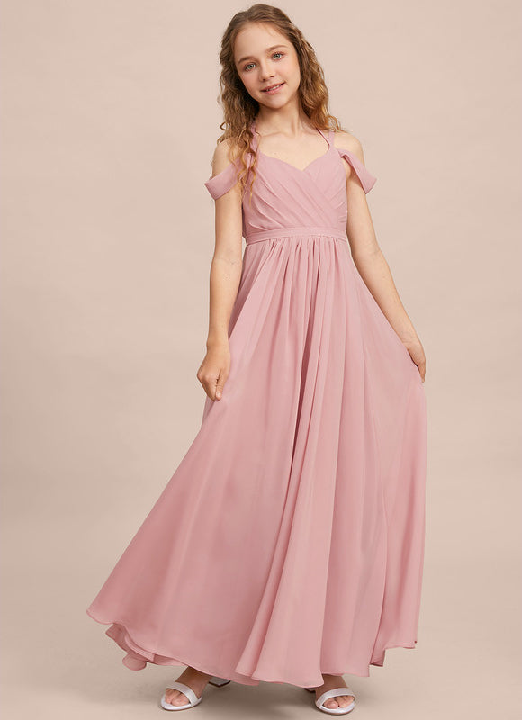 Robe Demoiselle D'Honneur Flottante Cerise - gallery 3