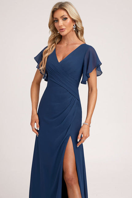 Robe Demoiselle D'Honneur À Volants Rose Pâle - gallery 4