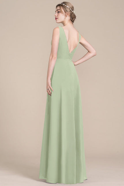 Robe Demoiselle D'Honneur À Volants Rose Pâle - gallery 3