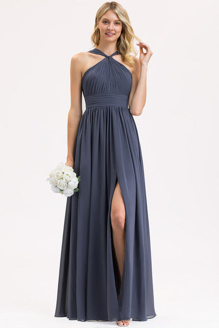 Robe Demoiselle D'Honneur À Volants Rose Pâle - gallery 4